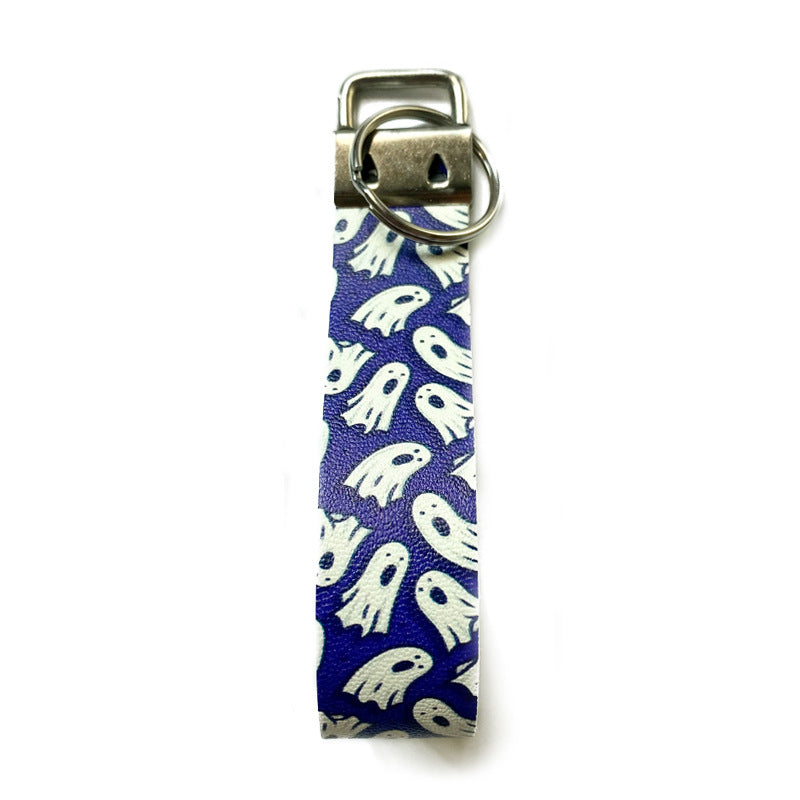 Wholesale Halloween Horror Character Ghost Print Leather Keychain